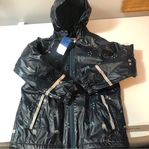 NWT Lupilu Waterproof Fleece Lined Dinosaur Jacket Rain Coat Kids Sz 4-6 4-5 5-6 - Picture 9 of 9